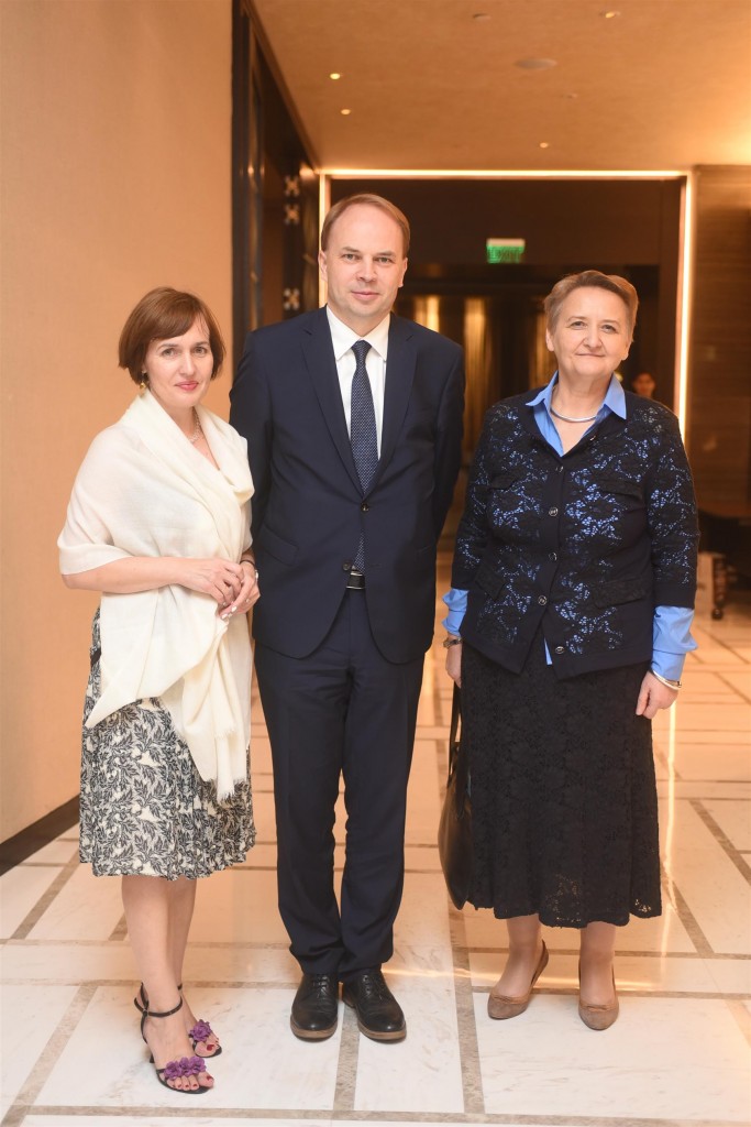 L-R, Mrs Maria Lukaszuk, HE Tomasz Lukaszuk with Ms Ewa Lech - Deputy Minister of Agriculture of the Republic of Poland