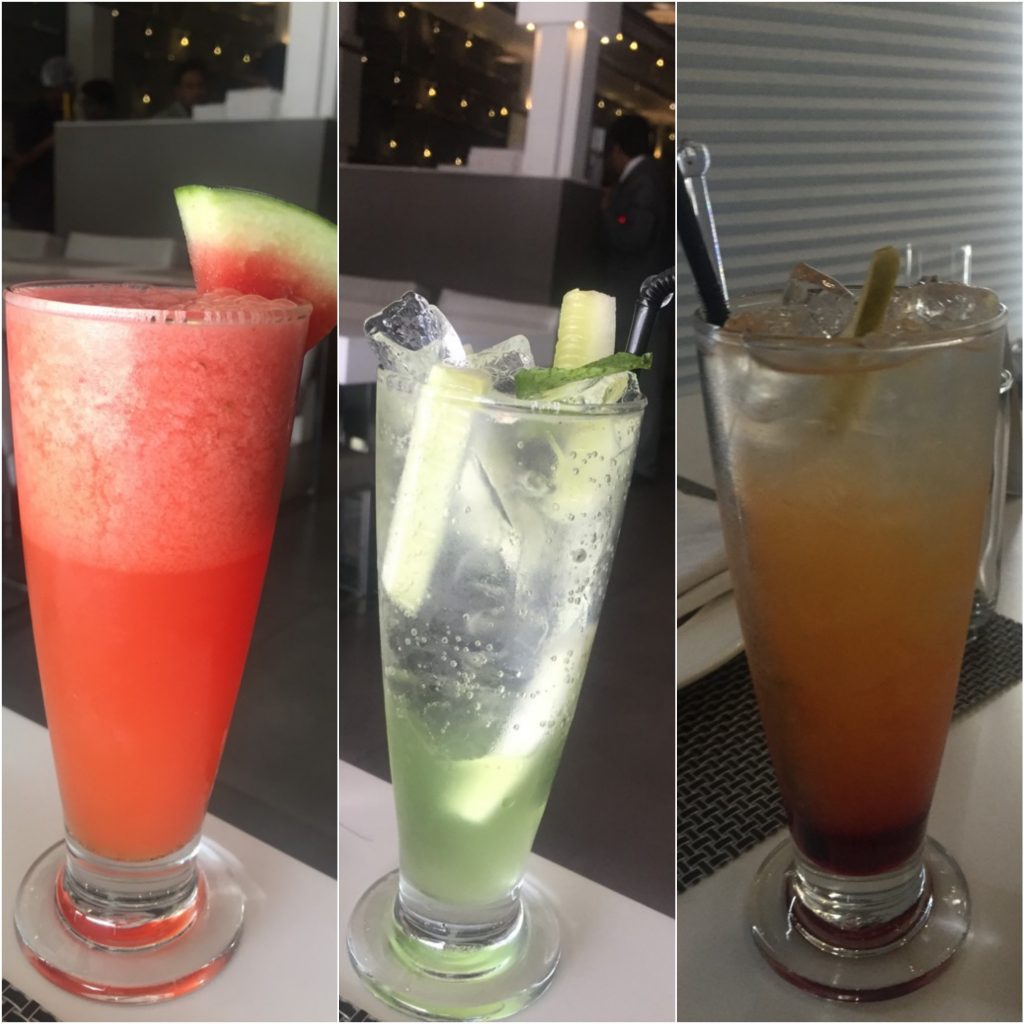 Tropical Infusion, Cucumber Cooler & Sublym Delight (L-R)