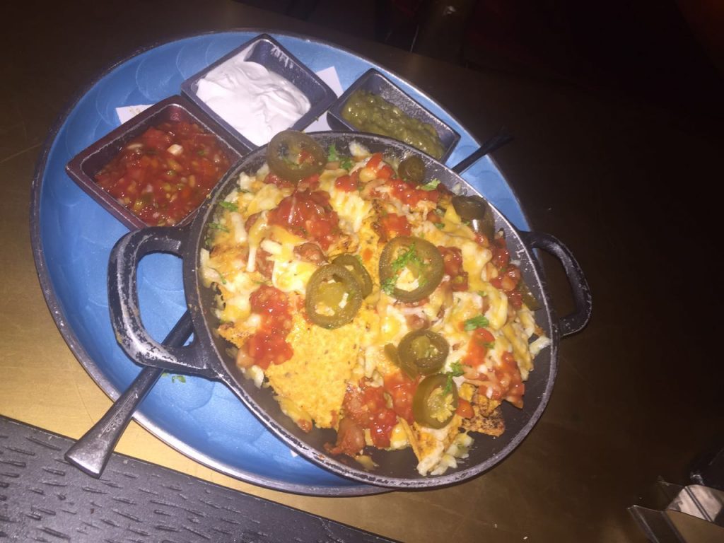 Nachos with Queso Sauce and Chunky Salsa